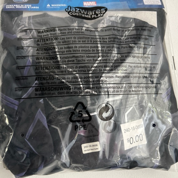 Marvel Avengers Boys' Black Panther Costume Jumpsuit/Mask Halloween Small 4-7 - Picture 3 of 4